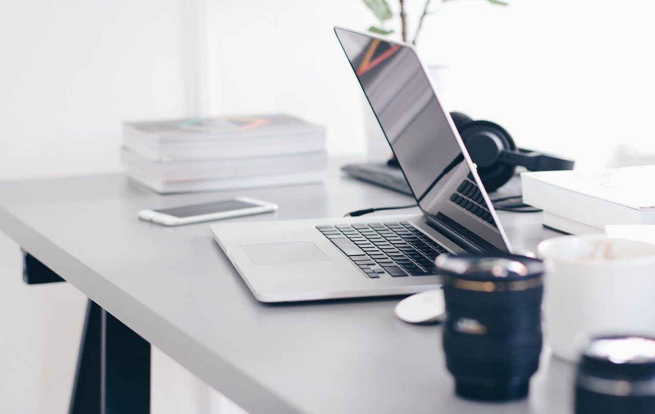 laptop, table, technology